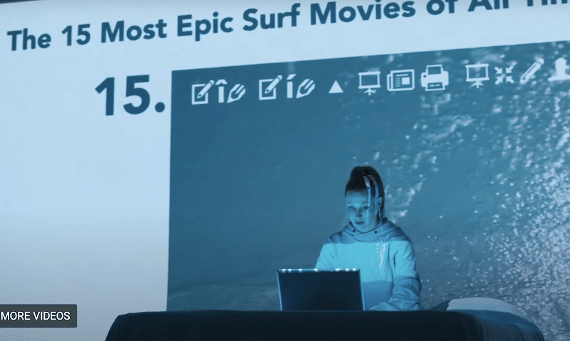 Surf fan (pictured) watching clips of Jaden Smith.